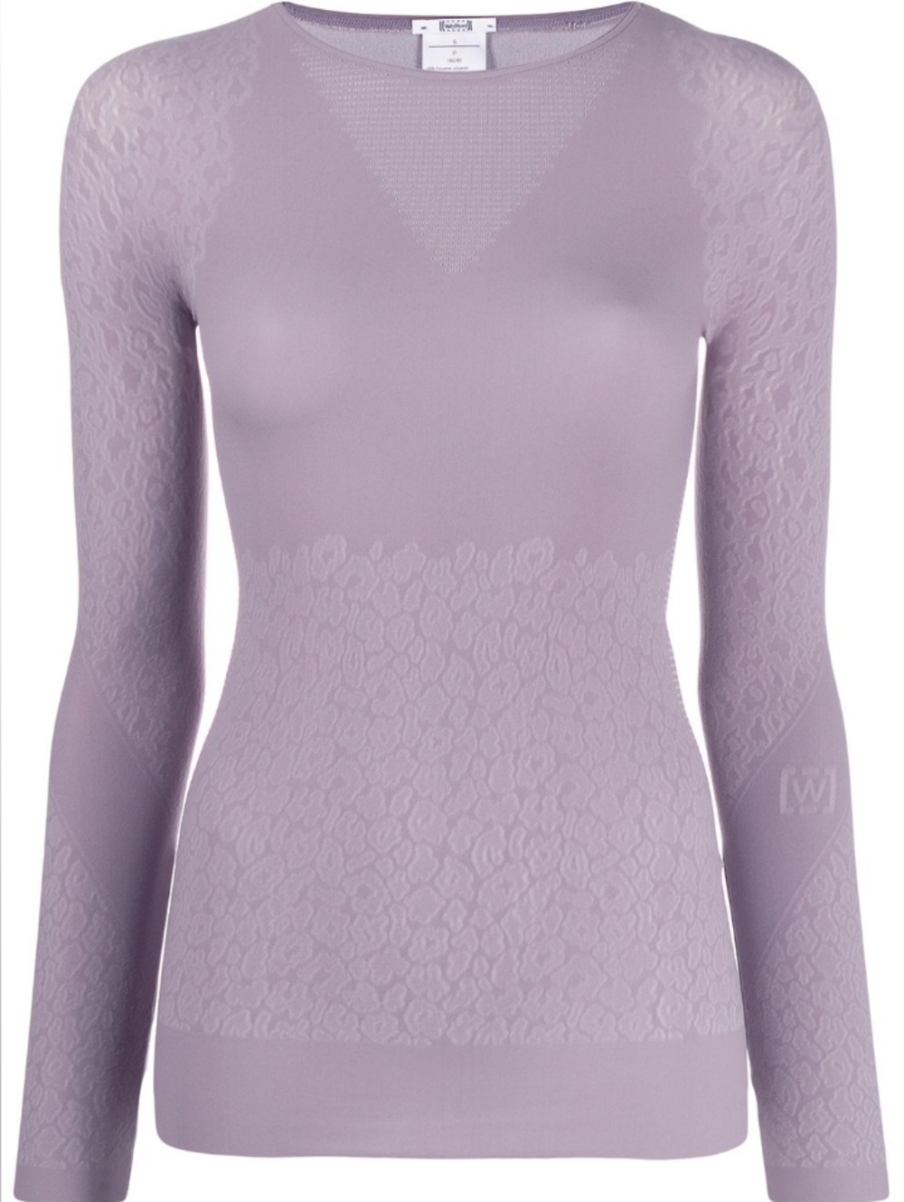 Wolford Cheetah Print Sweater Pullover Fitted Layer Lavender Purple XS